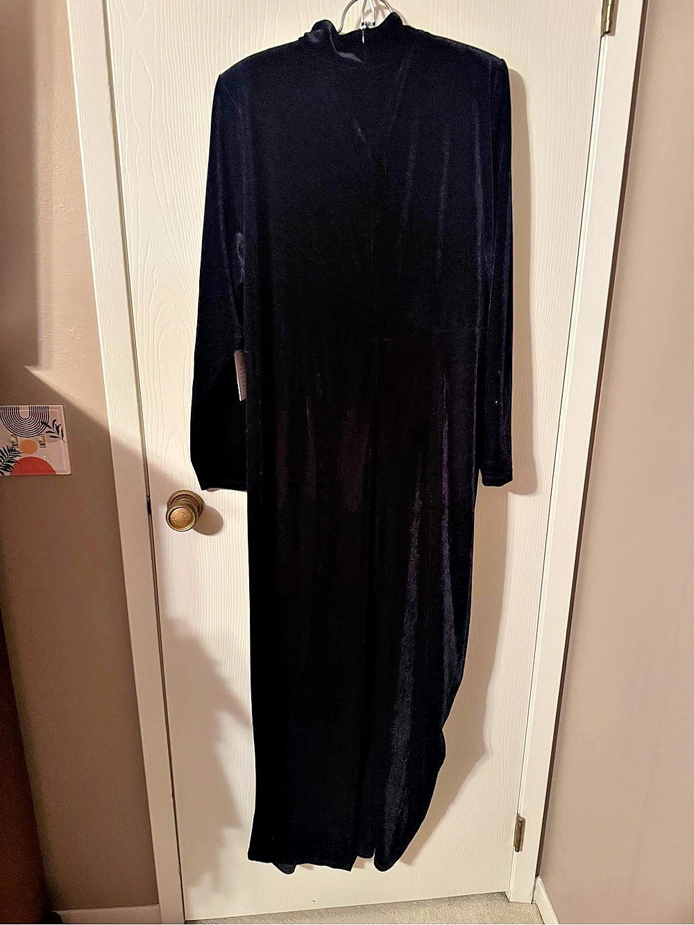 ELOQUII Mock Neck Velvet Dress With Slit Black Size 24